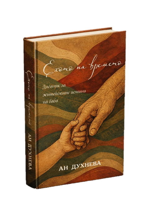 Ехото на Времето - семеен дневник за спомени на баба, уникален подарък за мама и баба, книга която пази семейни истории, спомени и снимки за поколенията.
Ръката на баба държи ръката на внуче. 

Чудиш се:
Какво да подаря на баба за рожден ден?
Търсиш нестандартен подарък за мама?
Искаш смислен подарък вместо цветя?
Нещо което се помни цял живот?

Това е за теб.

Какво ще получиш: дневник за семейни спомени, персонален подарък, книга за житейски истории на баба, съхранение на семейна памет преди да е късно